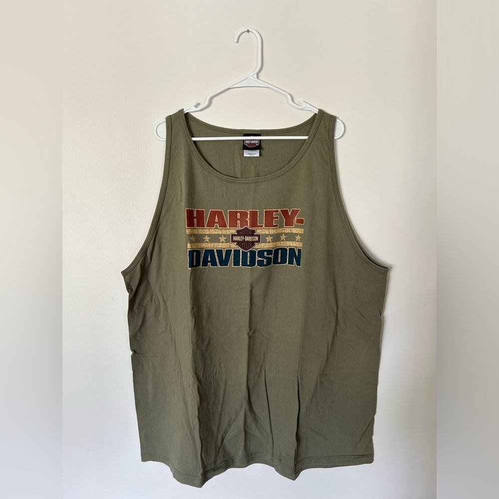 Harley Davidson Army Green Tank Top